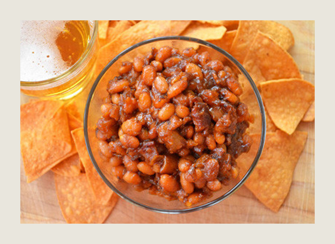 baked beans with acon and beer