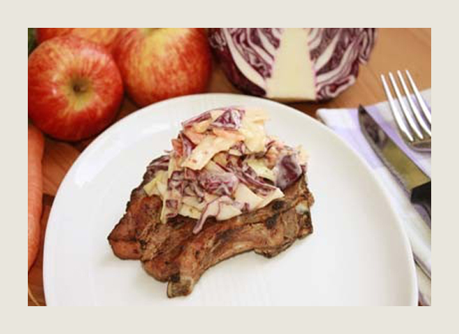 chef dezs grilled pork chops and apple slaw