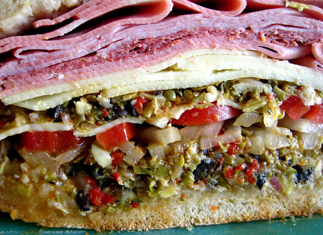 chef dezs new orleans muffuletta sandwich