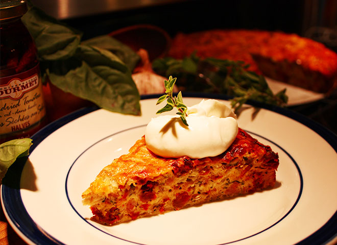chef dezs sausage tomato and herb frittata