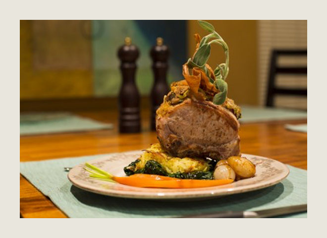 chef nicks focaccia apple and apricot stuffed pork chops