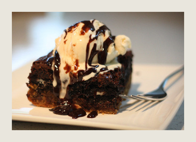 decadent chocolate chip cookie and oreo fudge brownies