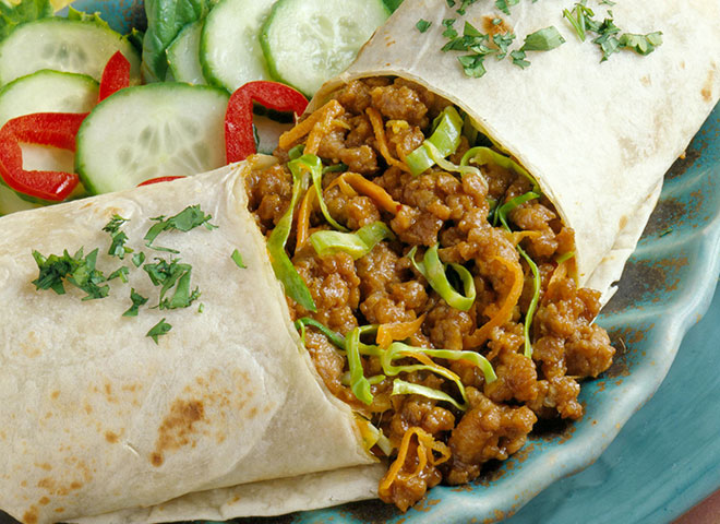 thai pork burrito