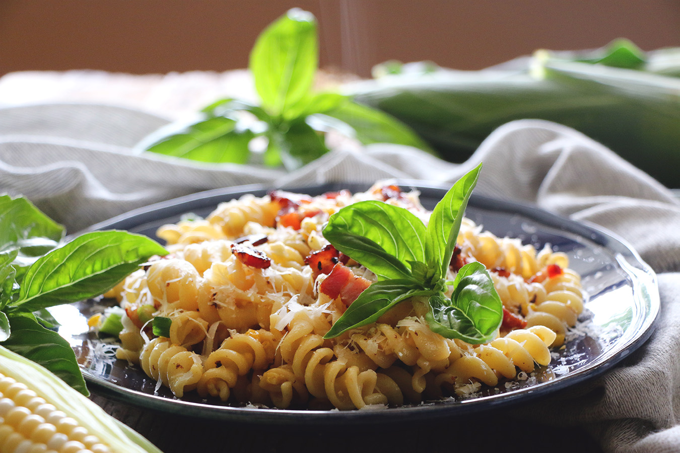 Corn, Bacon and Parmesan Pasta Lepp Farm Market