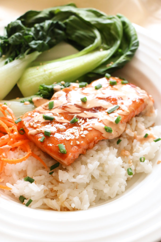 Teriyaki Salmon With Sriracha Cream Sauce Lepp Farm Market