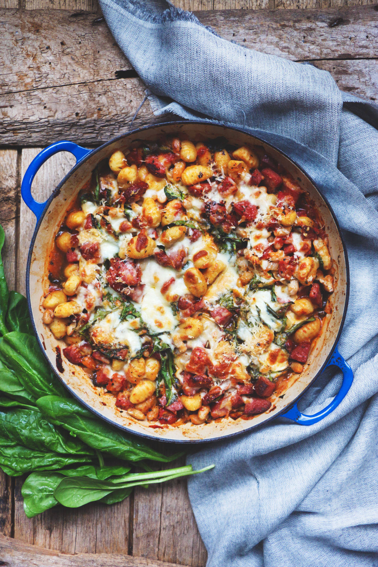 Farmer Sausage Spinach Gnocchi One pan dinner