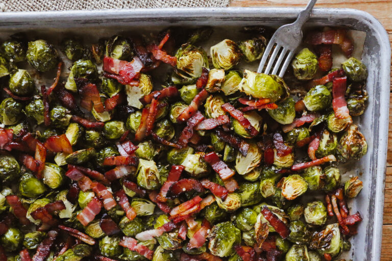 Maple Bacon Roasted Brussels Sprouts