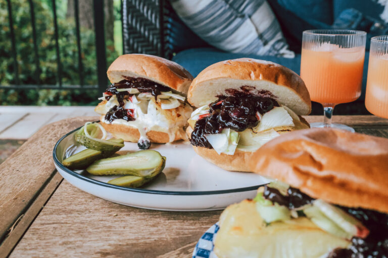 Halibut Burger with Blueberry Relish