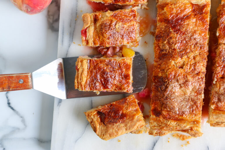 Peach & Rhubarb Slab Pie