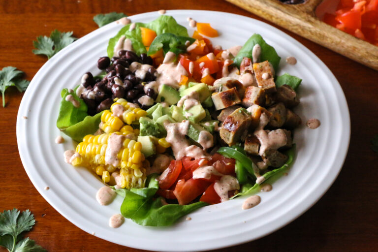 Mexican Black Bean Bowl with Sausages