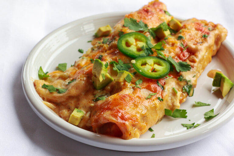 Creamy Green Chili Chicken Enchiladas