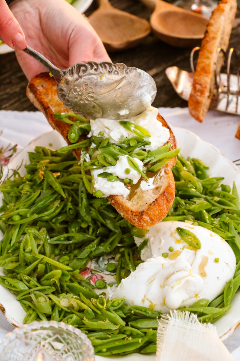 Sautéed Peas with Burrata & Lemon