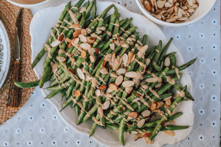 Green Beans with a Tahini Drizze Sauce